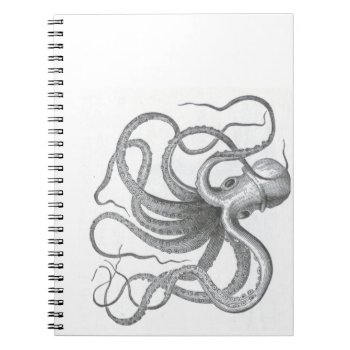 Nautical Steampunk Octopus Vintage Drawing Notebook by iBella at Zazzle