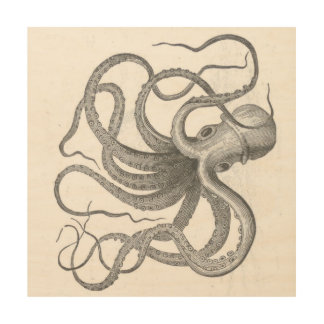 Vintage Wall Art vintage octopus wood wall art | zazzle Vintage Wall Art vintage octopus wood wall art | zazzle