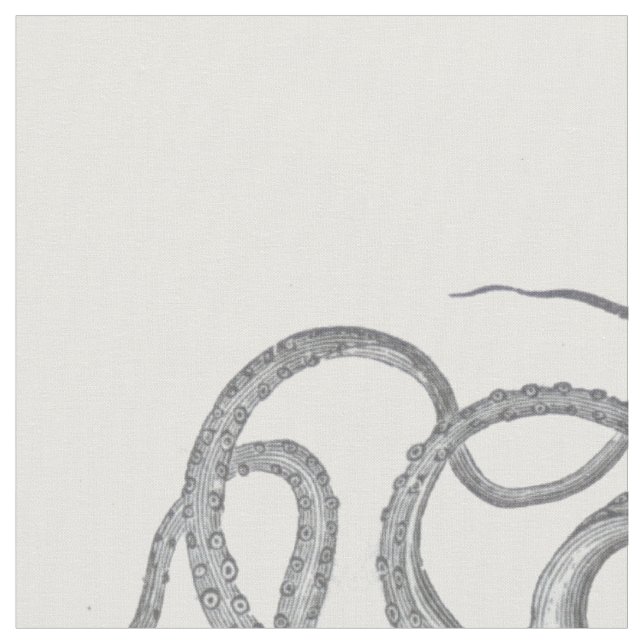 Nautical steampunk octopus Vintage kraken custom Fabric (Close Up)