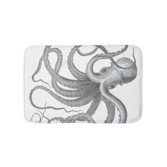 Nautical Steampunk Octopus Vintage Kraken Decor Bath Mat Zazzle Nautical Steampunk Octopus Vintage Kraken Decor Bath Mat