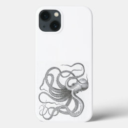Nautical steampunk octopus Vintage kraken drawing iPhone 13 Case
