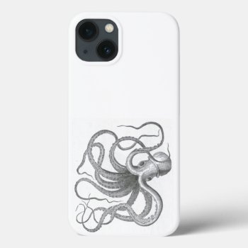 Nautical Steampunk Octopus Vintage Kraken Drawing Iphone 13 Case by iBella at Zazzle