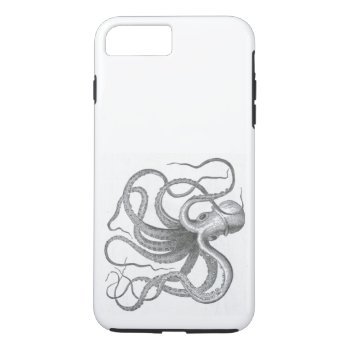 Nautical Steampunk Octopus Vintage Kraken Drawing Iphone 8 Plus/7 Plus Case by iBella at Zazzle