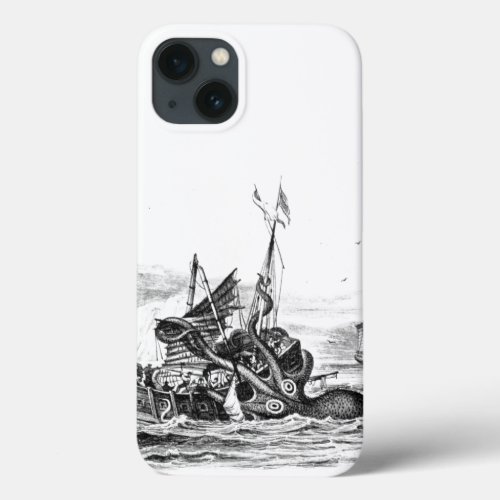 Nautical steampunk octopus vintage kraken drawing iPhone 13 case