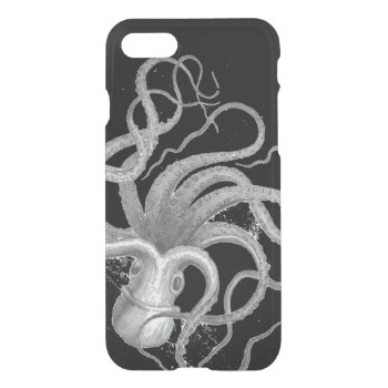 Nautical Steampunk Octopus Vintage Kraken Drawing Iphone Se/8/7 Case by iBella at Zazzle