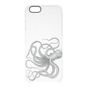Nautical steampunk octopus Vintage kraken drawing Clear iPhone 6/6S Case