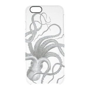 Nautical steampunk octopus Vintage kraken drawing Clear iPhone 6/6S Case