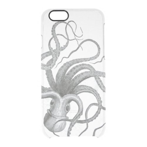 Nautical steampunk octopus Vintage kraken drawing Clear iPhone 66S Case