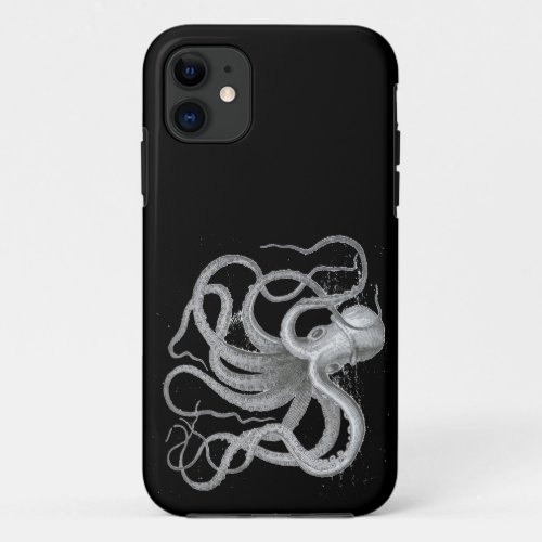 Nautical Steampunk Octopus Vintage Kraken science iPhone 11 Case