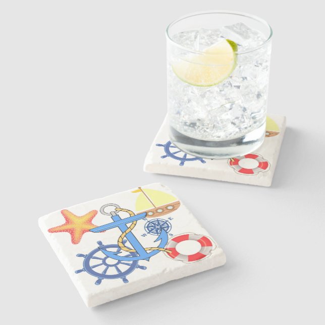 Nautical Stone Coaster (Side)