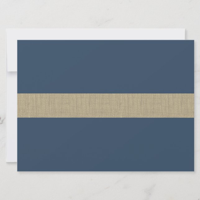 Nautical Stripe and Burlap Anniversary Invitation (Front)