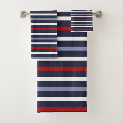 Nautical Stripe Bath Towel Set