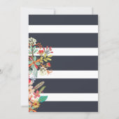 Nautical Stripe Floral Anchor Bridal Shower Invitation (Back)