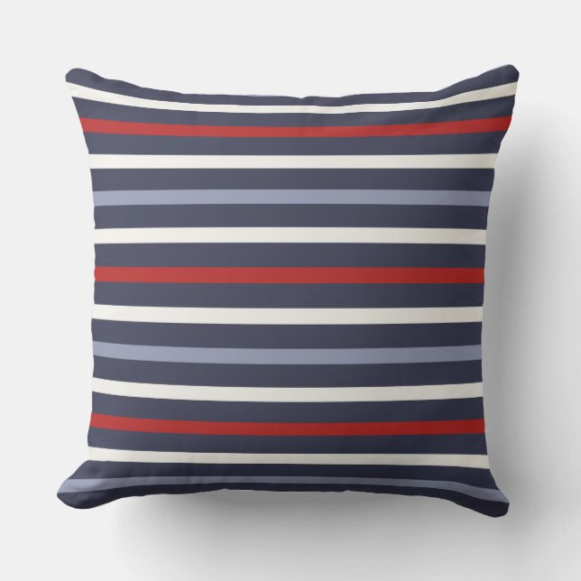 Nautical Stripe Outdoor Pillow (Front)