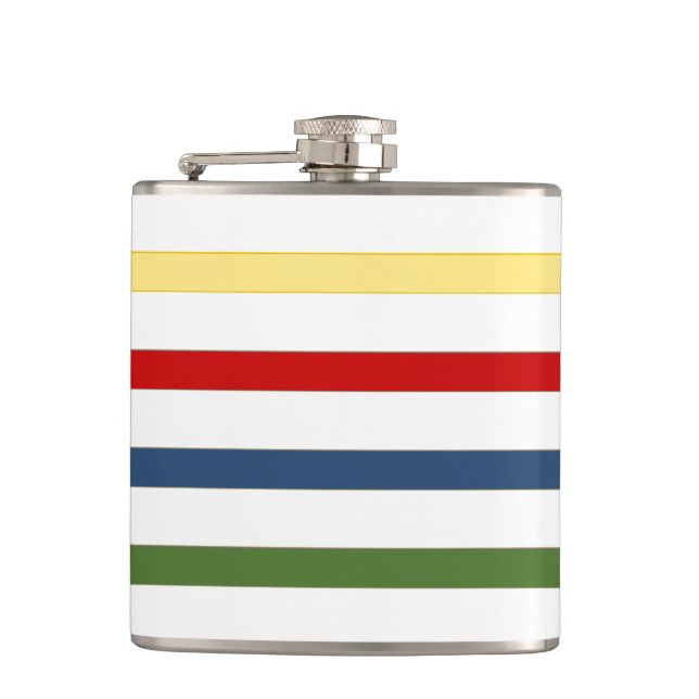 Nautical Stripe Vinyl Wrapped Flask (Front)