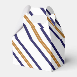 Nautical Striped Gold Blue Birthday Favor Box
