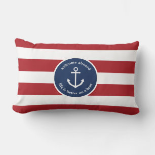 Nautical striped life is better on a boat pillow