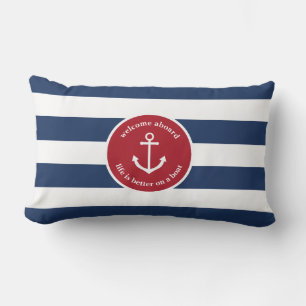 Nautical striped life is better on a boat pillow