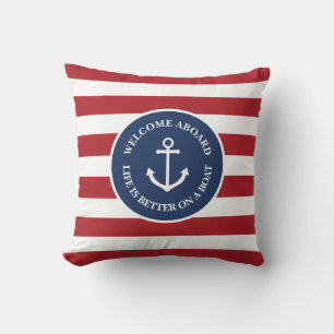 Nautical striped life is better on a boat pillow