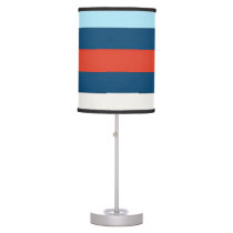 Nautical Striped Red White and Blue Nursery Table Lamp