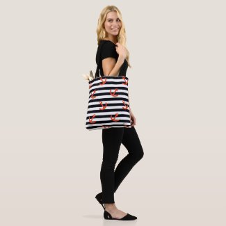 Nautical Striped Tote Bag