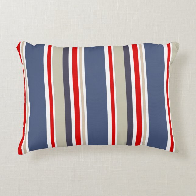 Nautical Stripes Accent Pillow (Front)