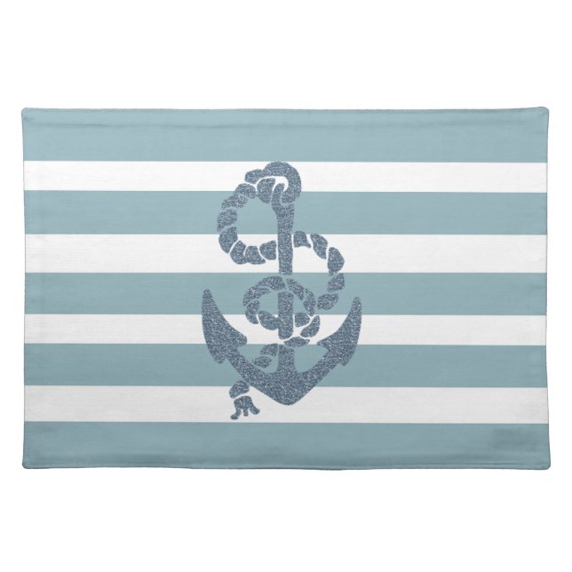 Nautical Stripes Anchor Placemat (Front)