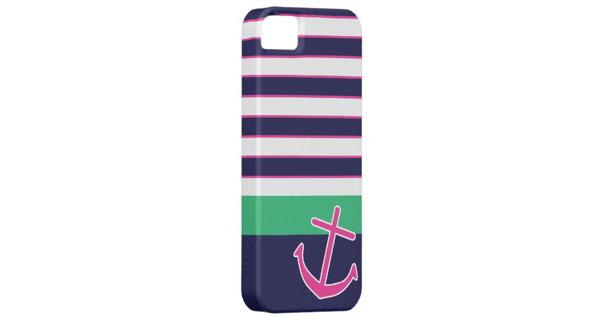 Nautical Stripes and Anchor iPhone 5 Case | Zazzle