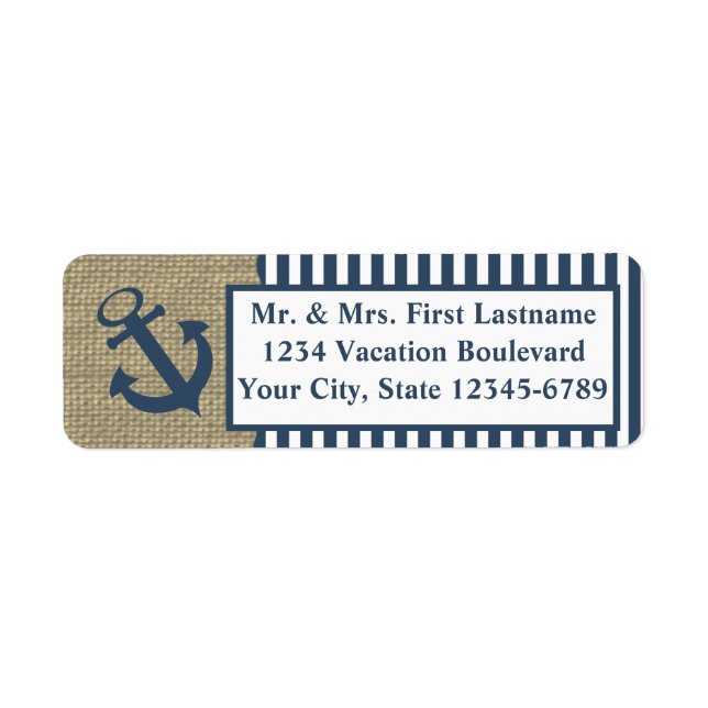 Nautical Stripes and Anchor Label (Front)