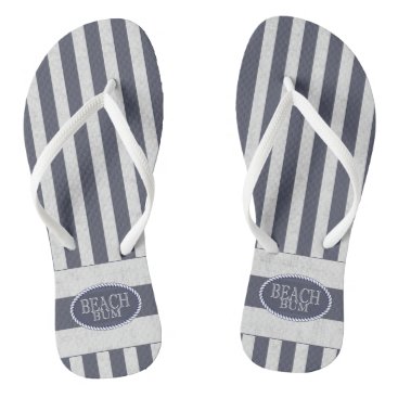 Nautical Stripes and Beach Bum Theme Flip Flops Nautical Stripes and Beach Bum Theme Flip Flops