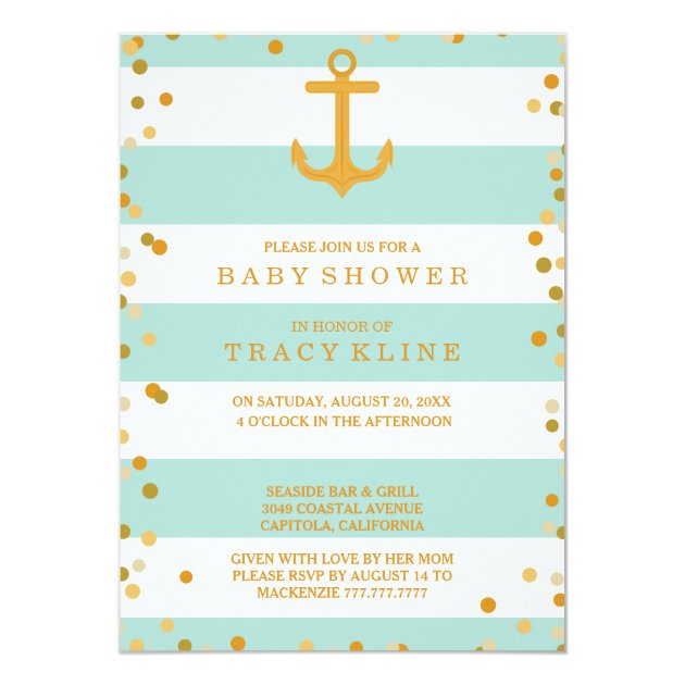 Nautical Stripes And Dots Baby Shower Or Sprinkle Invitation