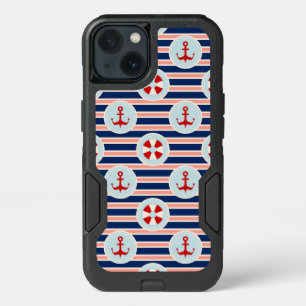 Nautical Stripes And Dots Pattern iPhone 13 Case