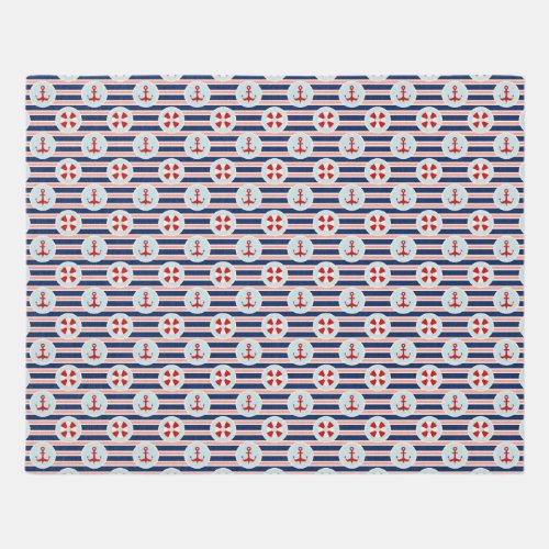 Nautical Stripes And Dots Pattern Rug