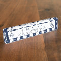 Nautical Stripes Captain Ship Wheel Custom Desk Name Plate | Zazzle