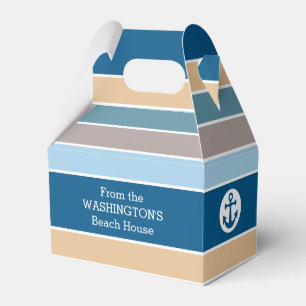Nautical Stripes custom favor boxes