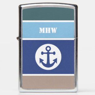 Nautical Stripes custom monogram lighter