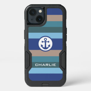 Nautical Stripes custom monogram phone cases