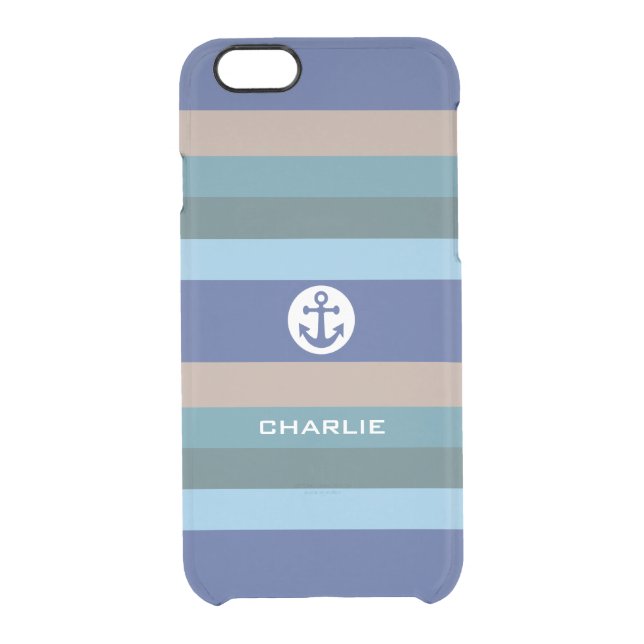 Nautical Stripes custom monogram phone cases (Back)