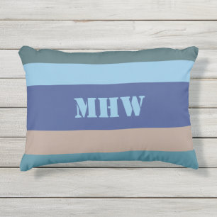 Nautical Stripes custom monogram throw pillow