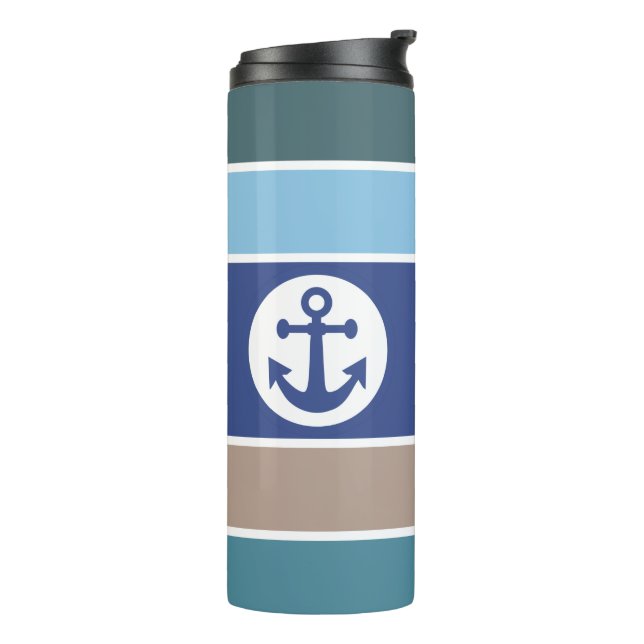 Nautical Stripes custom monogram tumbler (Rotated Left)