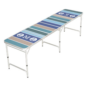 Nautical Stripes custom monograms ping pong tables