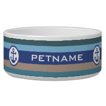 Nautical Stripes custom pet bowls