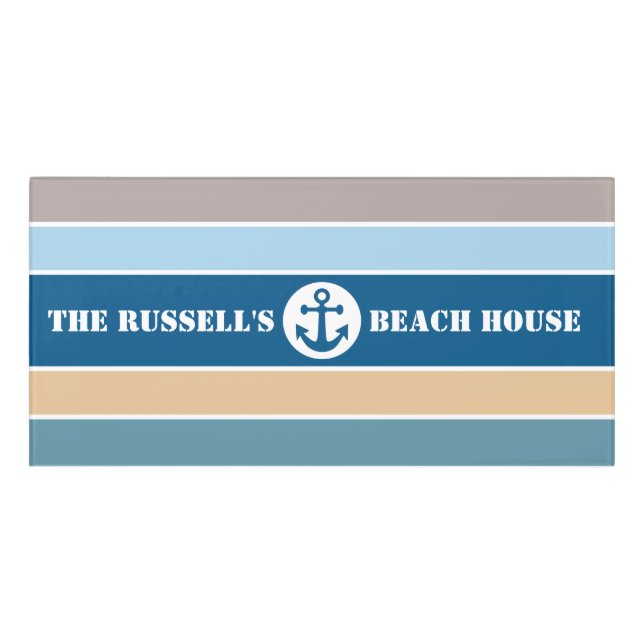 Nautical Stripes custom text Door Sign (Classic Front)