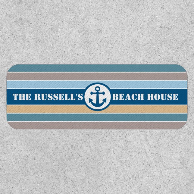 Nautical Stripes custom text Patch (Front)