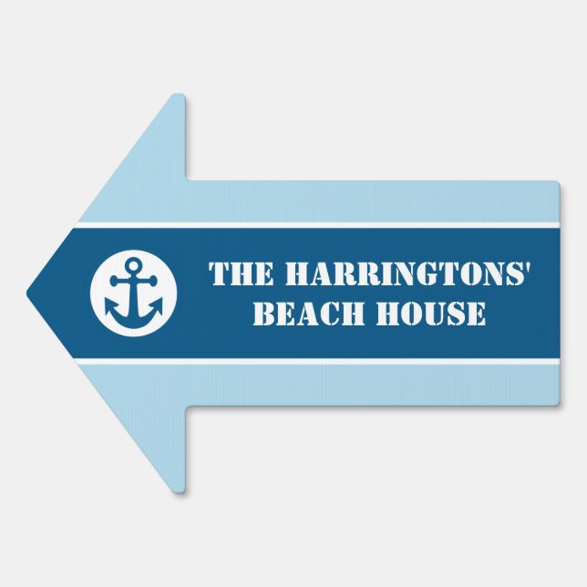 Nautical Stripes custom text Sign (Front)