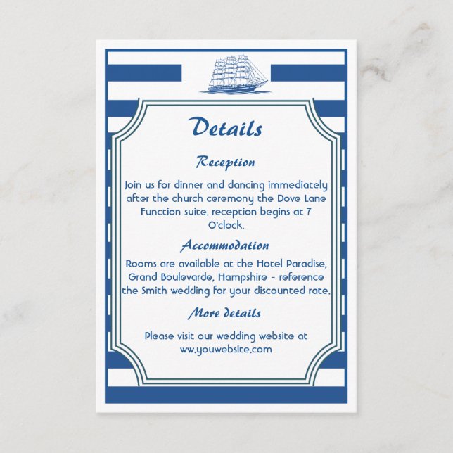 Nautical stripes - enclosure card (Front)