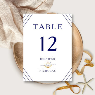 Nautical Stripes Gold Anchor Wedding 
