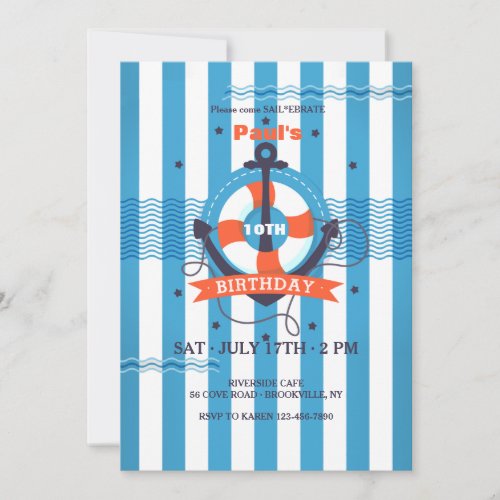 Nautical Stripes Invitation