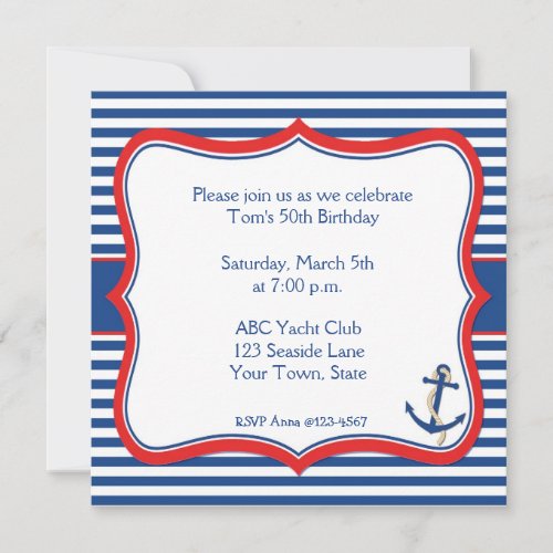 Nautical Stripes Invitation