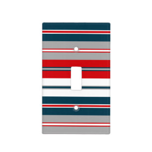 Nautical stripes light switch cover